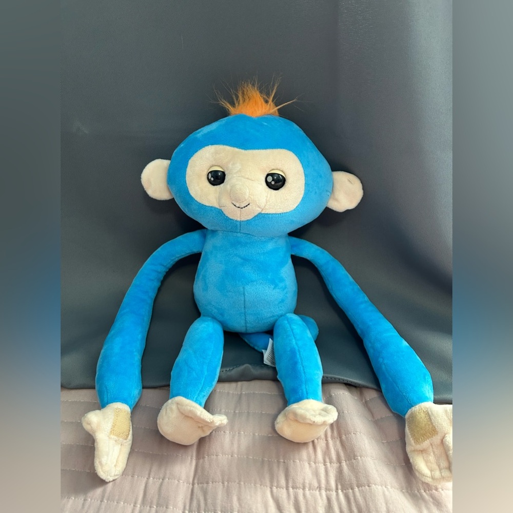 WowWee Fingerlings Blue Beige Orange Monkey Plush Stuffed Animal Medium 2018